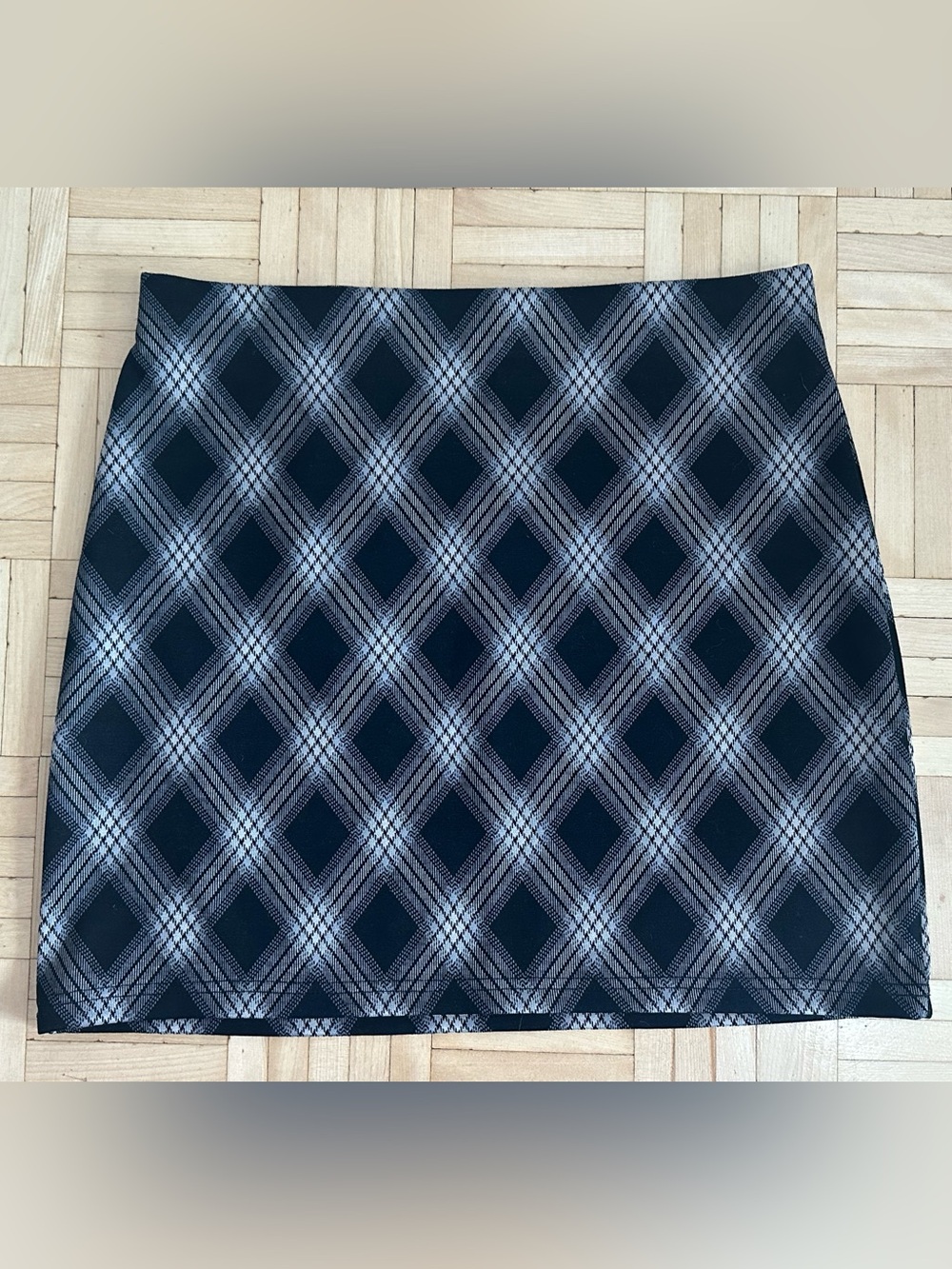 Ardene Black and Gray Plaid Mini Skirt
